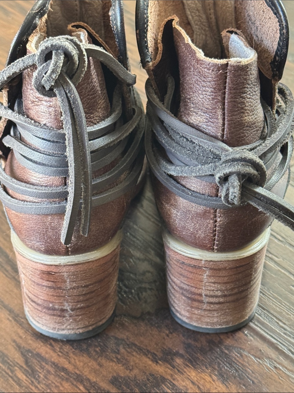Freebird by Steven Metallic Gray and Distressed Brown Snake-Texture Ankle Boots - Picture 11 of 15